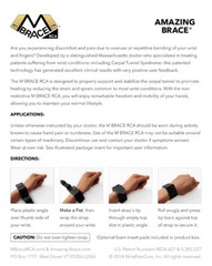 M BRACE RCA / *AMAZING BRACE* Carpal Tunnel Wrist Pain Relief (ALL *4* COLORS!)
