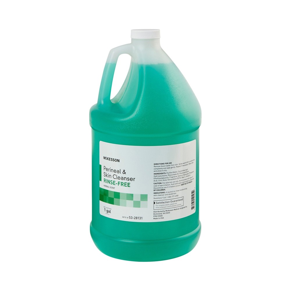 McKesson Perineal Wash Rinse-Free Herbal Scent Liquid Skin Cleanser 1 Gal 1 Jug