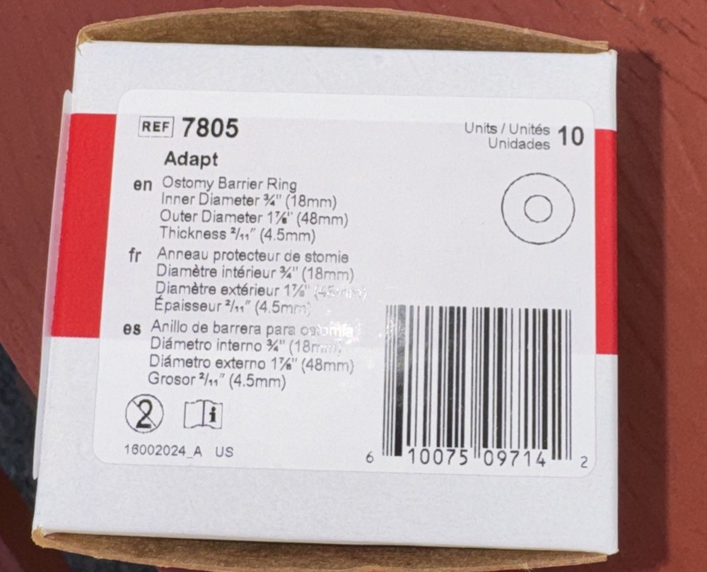 2 boxes of Hollister 7805 Adapt Barrier Rings  NEW PACKAGING 20 units