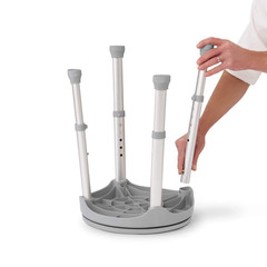 Durable Aluminum Frame, round Swivel Shower Stool, Gray, Supports up to 300Lbs.