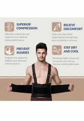 Back Brace with Suspenders for Work Industrial Lifting Safety Elastic L