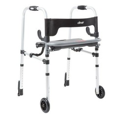 Clever-Lite LS Aluminum Silver Folding Walker Adjustable Height up to 300 lbs…
