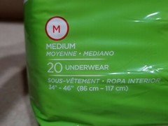 Pack 20 Prevail Extra Absorbency Comfort-Shape Plus MEDIUM Form Fitting PF-512