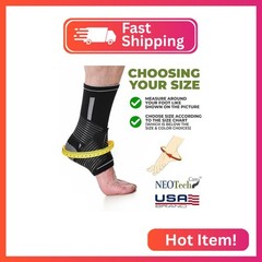 NeoTech Care Adjustable Ankle Support Brace (Black, Size L, 1 Unit)