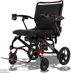 Pride Mobility Jazzy Carbon HD Heavy Duty 400lb Travel Power Chair, Red- Used