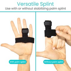 Vive Trigger Finger Splint Brace – Middle, Pinky, 1 Count (Pack of 1), Black