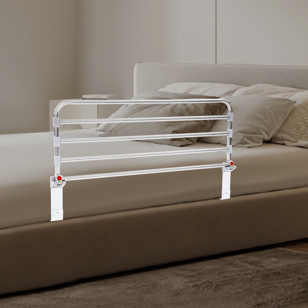 Foldable Portable Safety Bed Guard Stainless Steel Bed Railing for Seniors 90cm