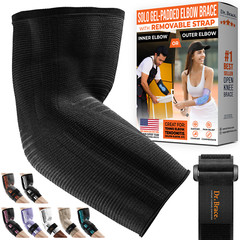 DR. BRACE Elite Elbow Brace with Silicon Pad and Removable Compression Strap