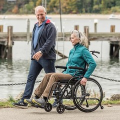 Red Ultra Lightweight Wheelchair 14 lbs Journey So Lite C2 250 lb Capacity