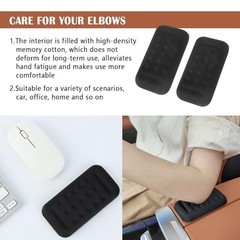 2PCS Car Arm Rest Elbow Pads,Comfortable Car Arm Rest Cushion with Memory Black