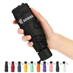 Small Mini Umbrella with Case Light Compact 34 Inches (1-Pack) B1.1 Black