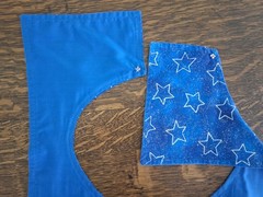 Stars on Blue, Adult Bib, Handmade , 35 1/2” by 21 ½”, reversible