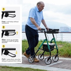 Walkers for Seniors with Seat, Foldable Rollator Walker, Reinforced Aluminum Fra