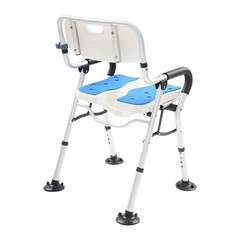 U-Shape Seat Folding Shower Chair for Elderly & Disabled Adjustable Height Stool