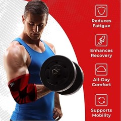 Nordic Lifting Elbow Compression Sleeves (1 Pair) – Small, Inferno Red