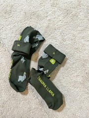 FIGS Compression Trauma Llama Medical Nurse Socks Small Olive Green *READ