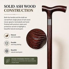 Dr. Watson – Handcrafted Wooden Walking Stick, Walking Cane with Fritz Handle