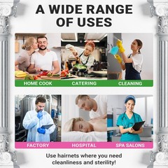 ABC Black Disposable Hair Net, 28 Inch. Pack of 100 Nylon Hair Nets Food Service