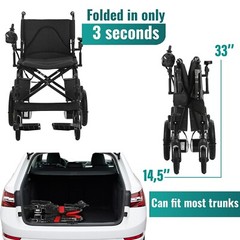 Electric Wheelchair, Foldable All Terrain Motorized Chair