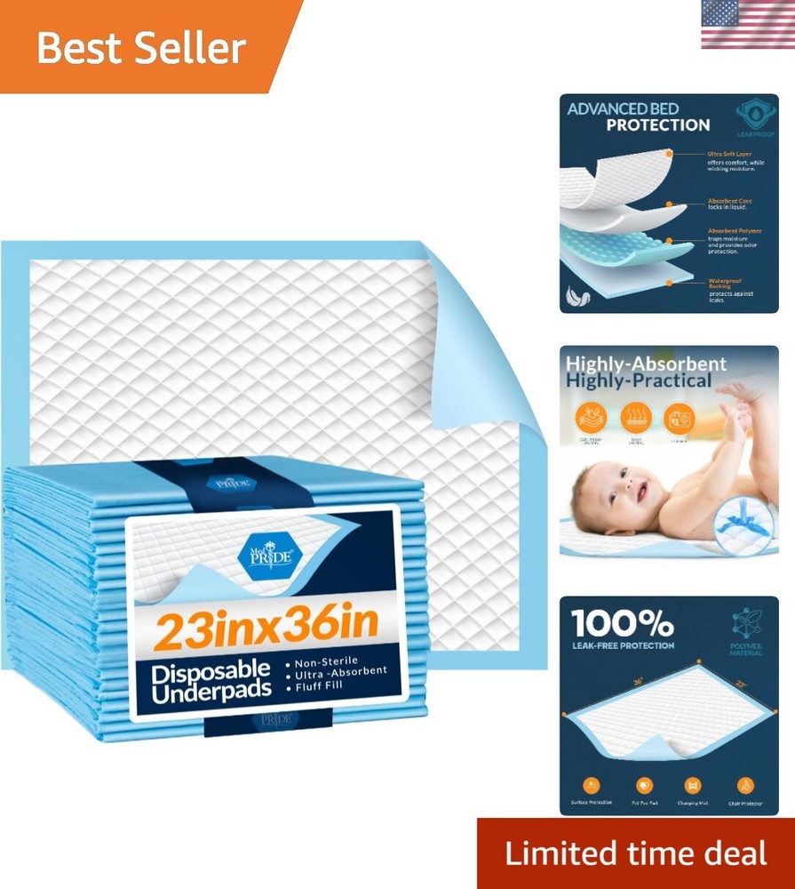 MED PRIDE Disposable Underpads 23“ X 36“ Incontinence Pads, Chux, Bed Covers,