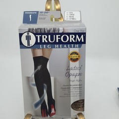 Truform 0364 Thigh High Closed Toe Stocking Ladies Opaque-15-20 mmhg Large Beige