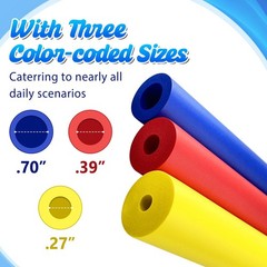 9 Pack Foam Grip Tubing for UtensilsToolsPens – 3 Sizes, Comfort 9 Count