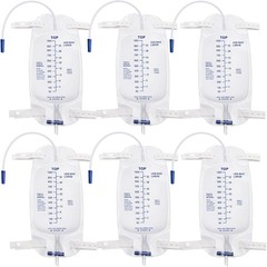 6 Pack 1000ml Foley Catheter Leg Bags for Men Urine Bags Splash-Resistant Drain