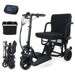 Three-Wheel Foldable Electric Mobility Scooter for Adults, 3 Speed Adjustment