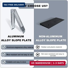 Alloy Steel Motorcycle Ramp, 750 Lbs Capacity, 7.25ft Folding Loading Ramp with