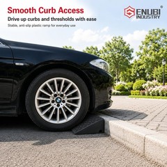 Multi-Purpose Curb Ramp Set – 2PCS Heavy Duty Plastic for Vehicles & Wheelchairs