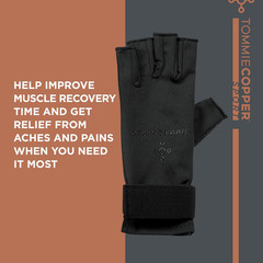 Tommie Copper Compression Gloves,Copper-Infused,Fabric Gloves, Adjustable Fit,Pa