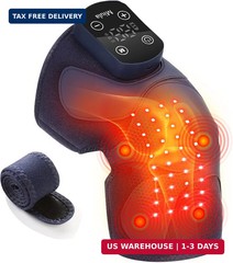 Red Light Therapy & Vibration Massage Knee Brace: Wireless Rechargeable, with 66