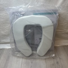 Lunderg Padded Toilet Seat Riser 2″ in Universal Fit FIRM Cushion White