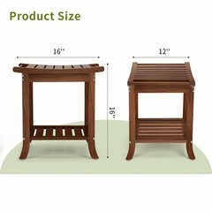 Anyprime Teak Shower Benches for Inside Shower – Waterproof Wood Shower Stool…
