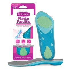 Dr. Plantar Insoles for Women, Arch Women’s 6 – 10 | 3/4 Length, Gray/Teal