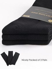 Men’s Premium Soft Combed Cotton Trouser Dress Socks Seamless Toe 10-13 Black