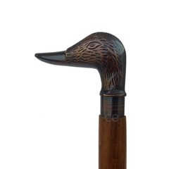 Antique Brass Handle Brown Wooden Walking Stick Cane Style Handmade Gift