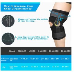Hinged ROM Knee Brace with Side Stabilizers & Locking Dials Post Op Knee Immo…