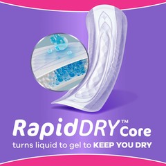 Incontinence Pads, Moderate Absorbency, Long 54 Count