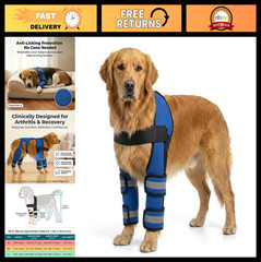 Adjustable Dog Knee Brace with 4 Support Strips, Elbow Support, Reflective Wrap