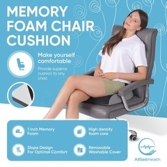 Large Seat Cushion 19” x 17” x 3” Memory Foam for Office Chair, Wheelchair Cu…