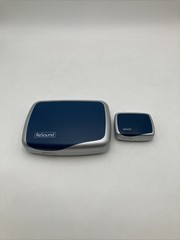 Lot of 2 RESOUND Hearing Aid Replacement Cases Navy Blue Silver Cases Only