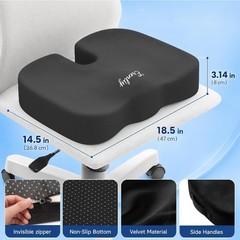 U-Shape Velvet Seat Cushions – 2 Pack for Office & Travel with Non-Slip Design