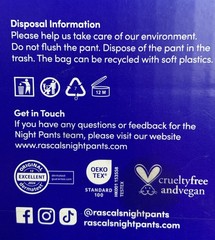 Rascals XL Night Pants Absorbent Disposable Girls 28 Count Nighttime Bedwetting