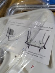 OPENED BOX NEW Padded Shower Chair With Arms & Back Bath Seat Adjustable Height