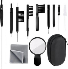 13-Piece Hearing Aid Cleaning Kit Tools Brush Magnifier Screwdriver Storage Bag