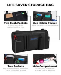 ZHCHG Wheelchair Side Bag with Cup Holder, Armrest Pouch Black