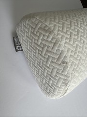 White Memory Foam Half Moon Bolster Pillow, Removable Cover, Hidden Zipper 21” L