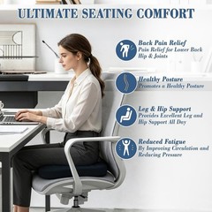 Ergonomic Memory Foam Seat Cushion with Cooling Gel – Non-slip and Foldable