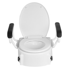 Uimoso Adjustable Raised Toilet Seat with Arms for Seniors, Supports 300 lbs